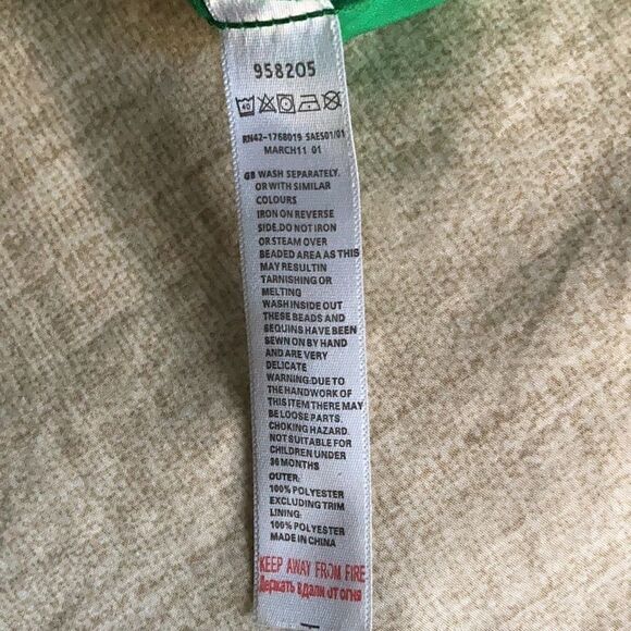 Flowers & Still Girls Green Lace Dress Embellished with a Crystal Firefly. Sz 8. - Picture 8 of 8